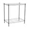 Mind Reader Silver 2-Tier Metal Rack Utility Shelf &#x26; Microwave Stand with Hooks on the Side